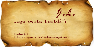 Jagerovits Lestár névjegykártya